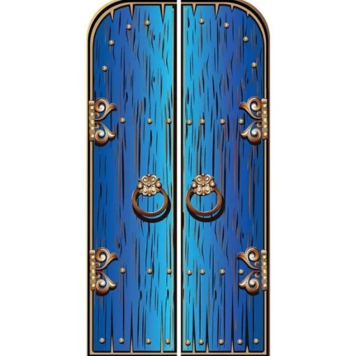 Party Delights Magical Double Doors Blue Cardboard Cutout - 191Cm X 94Cm< Cardboard Cut Outs