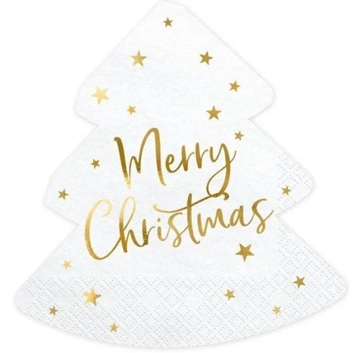 Merry Christmas Tree Napkins (20Pk)<Party Delights