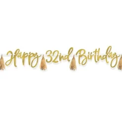 Party Delights Metallic Gold Add-An-Age Happy Birthday Letter Banner - 2.74M< Banners