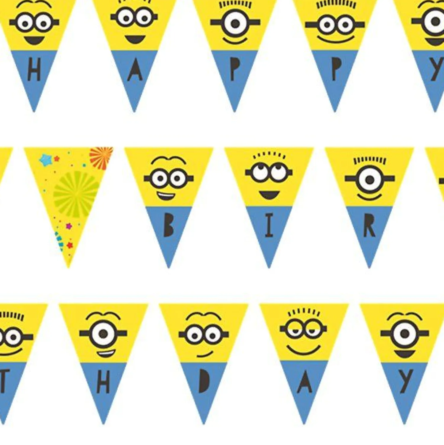 Party Delights Minions 'Happy Birthday' Paper Bunting - 3.3M< Bunting
