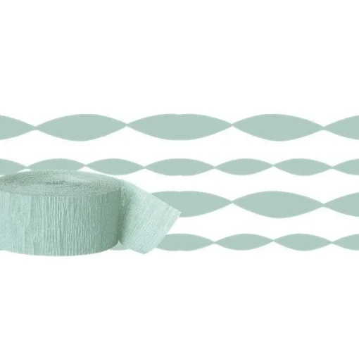 Party Delights Mint Green Crepe Paper Streamer - 24M< Hanging Decorations
