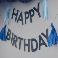 Party Delights Mix It Up Blue Happy Birthday Tassel Bunting< Bunting