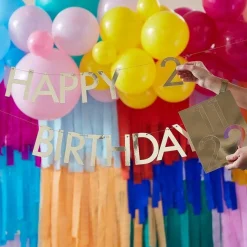 Party Delights Mix It Up Gold Customisable Age Birthday Paper Banner - 1.5M< Bunting