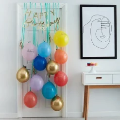 Party Delights Mix It Up Rainbow & Gold Birthday Door Decorating Kit< Party Backdrops
