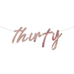 Party Delights Mix It Up Rose Gold 'Thirty' Paper Banner - 1.7M< Bunting