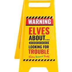 Naughty Elf Mini Warning Sign<Party Delights Discount