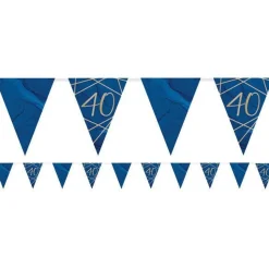 Party Delights Navy & Gold Geode 40Th Birthday Paper Bunting - 3.7M< Bunting