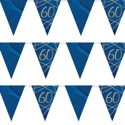 Party Delights Navy & Gold Geode 60Th Birthday Paper Bunting - 3.7M< Bunting