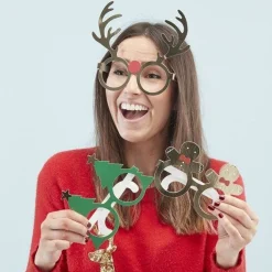 Novelty Fun Paper Glasses (8Pk)<Party Delights Sale