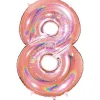 Party Delights Number 8 Glitter Rose Gold Foil Balloon - 40"< Number Balloons