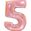 Party Delights Number 5 Glitter Rose Gold Foil Balloon - 40"< Number Balloons