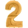 Party Delights Number 2 Gold Foil Balloon - 64"< Number Balloons