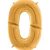 Party Delights Number 0 Gold Foil Balloon - 64"< Number Balloons
