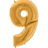 Party Delights Number 9 Gold Foil Balloon - 64"< Number Balloons