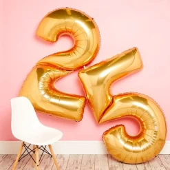 Party Delights Number 8 Gold Foil Balloon - 64"< Number Balloons