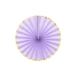 Party Delights Pastel Lilac & Gold Paper Fans (3Pk)< Hanging Decorations