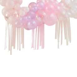 Party Delights Pastel, Pearl & Ivory Balloon Arch With Streamers - 50 Balloons< Arches & Clouds