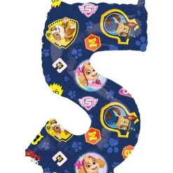 Party Delights Paw Patrol Number 5 Foil Balloon - 26"< Number Balloons