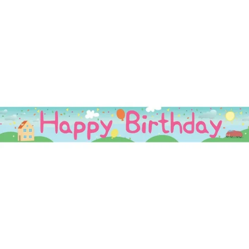 Party Delights Peppa Pig Style Paper Banners - 1M (3Pk)< Banners