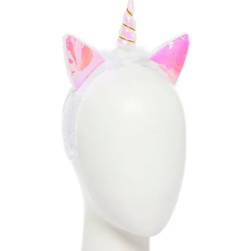 Party Delights Pink Holographic Unicorn Headband< Hats & Headwear