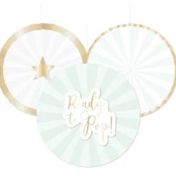 Party Delights Ready To Pop Paper Fan Kit - 30Cm (3Pk)< Hanging Decorations