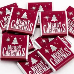 Red & Silver Merry Christmas Chocolate Neapolitans X50<Party Delights Hot