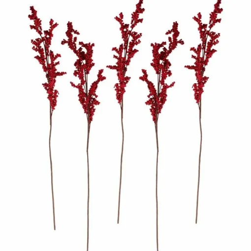 Party Delights Red Berry Stems Christmas Foliage - 75Cm (5Pk)< Flowers & Foliage