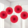Party Delights Red Paper Fan Decorations - 15Cm (5Pk)< Hanging Decorations