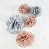 Party Delights Rose Gold & Grey Paper Pom Pom Decorations (5Pk)< Hanging Decorations