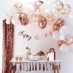 Party Delights Rose Gold Balloon Arch - 70 Balloons< Arches & Clouds