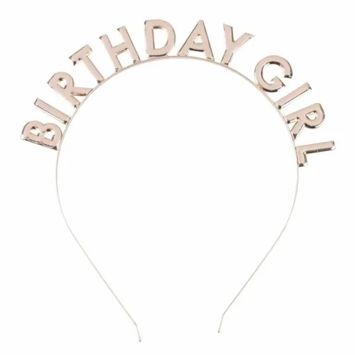 Party Delights Rose Gold Birthday Girl Metal Headband< Wearables