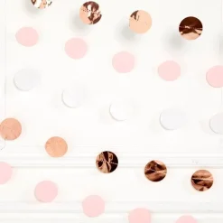 Party Delights Rose Gold Blush Dot Garlands - 2.1M (6Pk)< Hanging Decorations