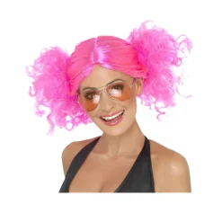 Party Delights 80S Neon Pink Bunches Wig< Wigs