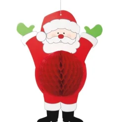 Party Delights Santa Honeycomb Hanging Decoration - 35Cm< Hanging Decorations