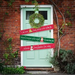 Santa Please Stop Here Paper Door Banners - 1M (3Pk)<Party Delights Best