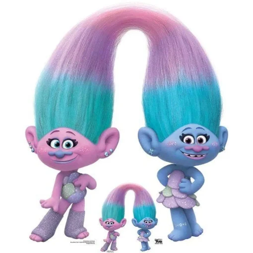 Party Delights Satin & Chenile Trolls World Tour Cardboard Cutout - 111Cm X 93Cm< Cardboard Cut Outs