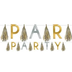 Party Delights Silver & Gold Party Tassle Garland - 3.4M< Hanging Decorations