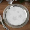 Silver Foil Snowflake Paper Plates - 25Cm (8Pk)<Party Delights Clearance