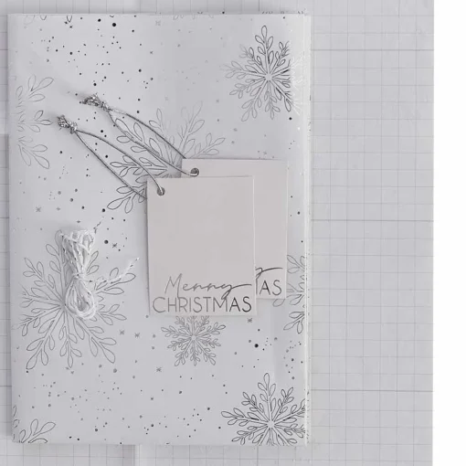 Silver Foiled Snowflake Christmas Wrapping Paper Kit<Party Delights Outlet