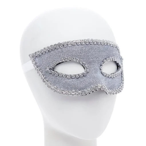 Party Delights Silver Masquerade Mask With Ribbon< Masks