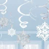 Silver Snowflake Hanging Swirls - 60Cm (12Pk)<Party Delights