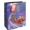 Sleigh Ride Santa Large Gift Bag - 33Cm X 26.5Cm<Party Delights Hot