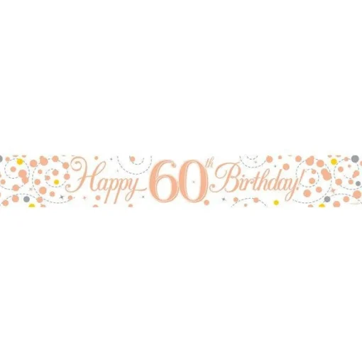 Party Delights Sparking Fizz 'Happy 60Th Birthday' Banner - 2.7M< Banners