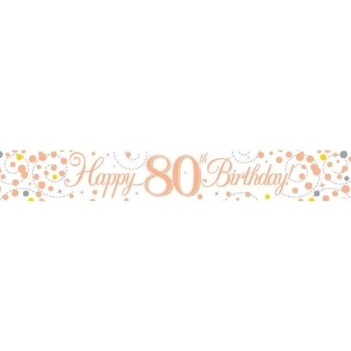 Party Delights Sparking Fizz 'Happy 80Th Birthday' Banner - 2.7M< Banners