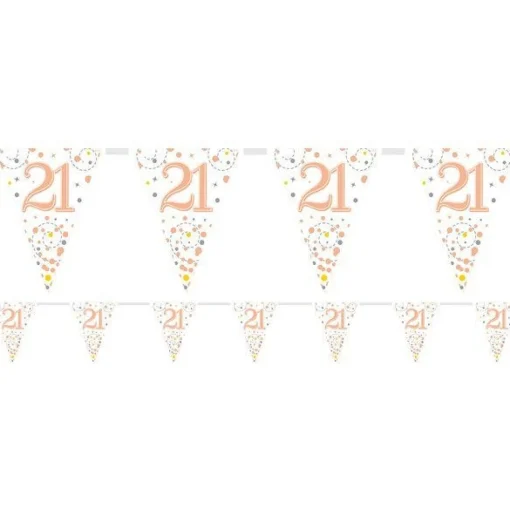 Party Delights Sparking Fizz 21St Foil Bunting - 3.9M< Bunting