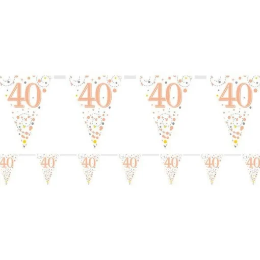 Party Delights Sparking Fizz 40Th Foil Bunting - 3.9M< Bunting