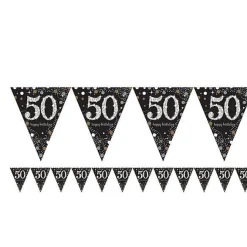 Party Delights Sparkling Celebration 50Th Foil Bunting - 4M< Bunting