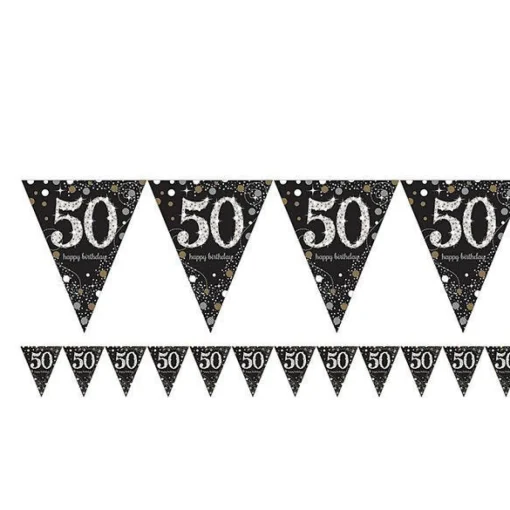 Party Delights Sparkling Celebration 50Th Foil Bunting - 4M< Bunting