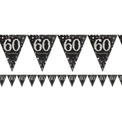 Party Delights Sparkling Celebration 60Th Foil Bunting - 4M< Bunting