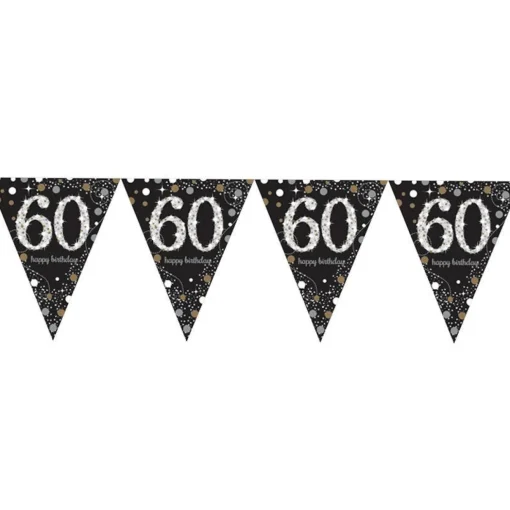 Party Delights Sparkling Celebration 60Th Foil Bunting - 4M< Bunting